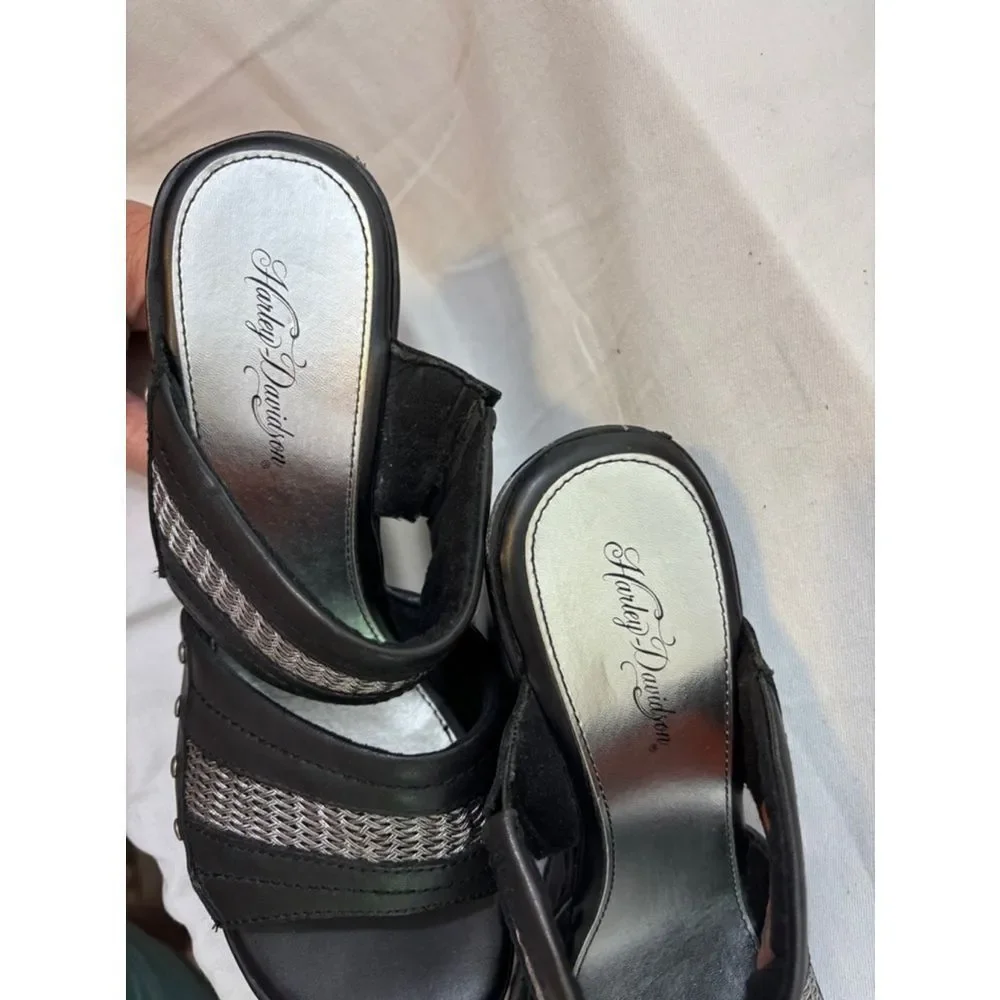 Harley Davidson 4 inch wedge sandals size 6.5